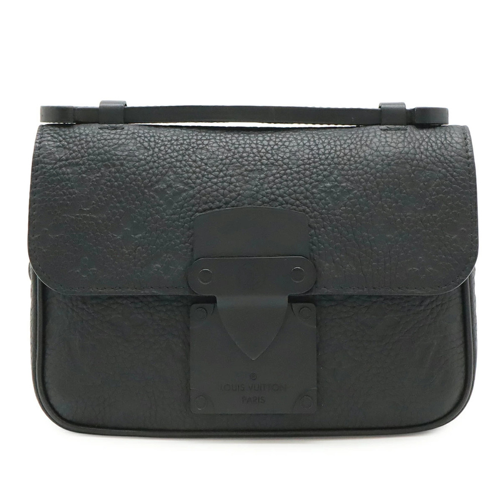 LOUIS VUITTON Taurillon Monogram Lock Sling Bag Body Shoulder Leather Noir Black